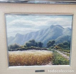 Arte: COLL DECARRERA. . . OLOT. * montañas del corp * . . . . 45 x 37 cm. . . firmada por ambas partes